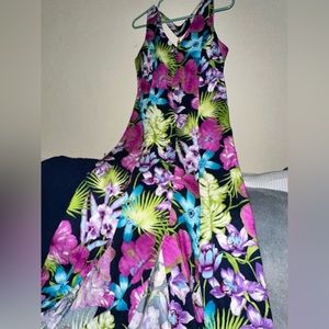 Long colorful dress with beads